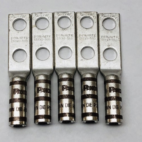 Panduit LCCX2-38D-E Copper Lugs - Pack Of 10, Crimp Termination, New Old Stock