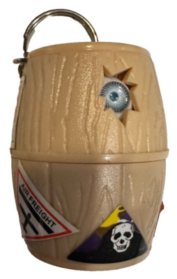 1997 Sky Kids Let Me Out Of Here Talking Barrel Keychain RARE