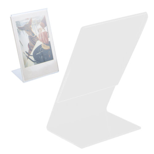 L Shape Clear Acrylic Photo Frame Holder Free Standing Portrait For  CRY - Afbeelding 1 van 12