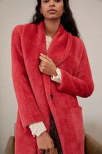 Anthropologie Sanctuary Elena Pink Plush Faux Fur Shawl Collar Jacket Coat Xl