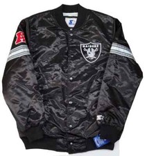 Las Vegas Raiders Traditional Starter Snap Down Jacket Black New With Tags Sz L