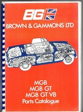 Brown & Gammons MG MGB 1992 UK Market Parts Catalogue Roadster, GT & V8