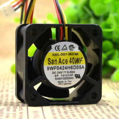1PC 9WF0424H6D05A SANYO Cooling Fan 24V 0.08A 4020 3Pin Waterproof