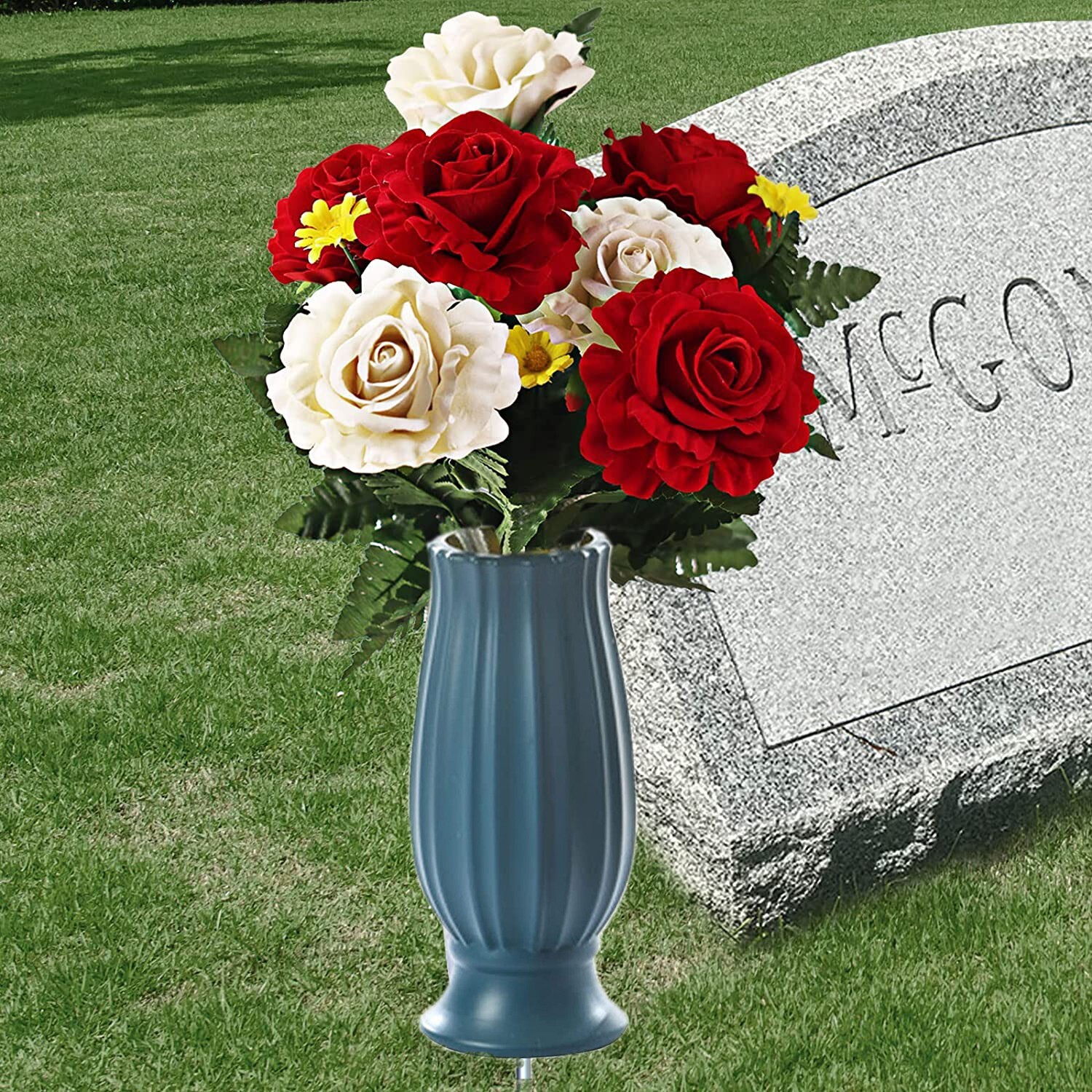 Cemetery Vases with Spikes,Grave Decorations for Cemetery Vase