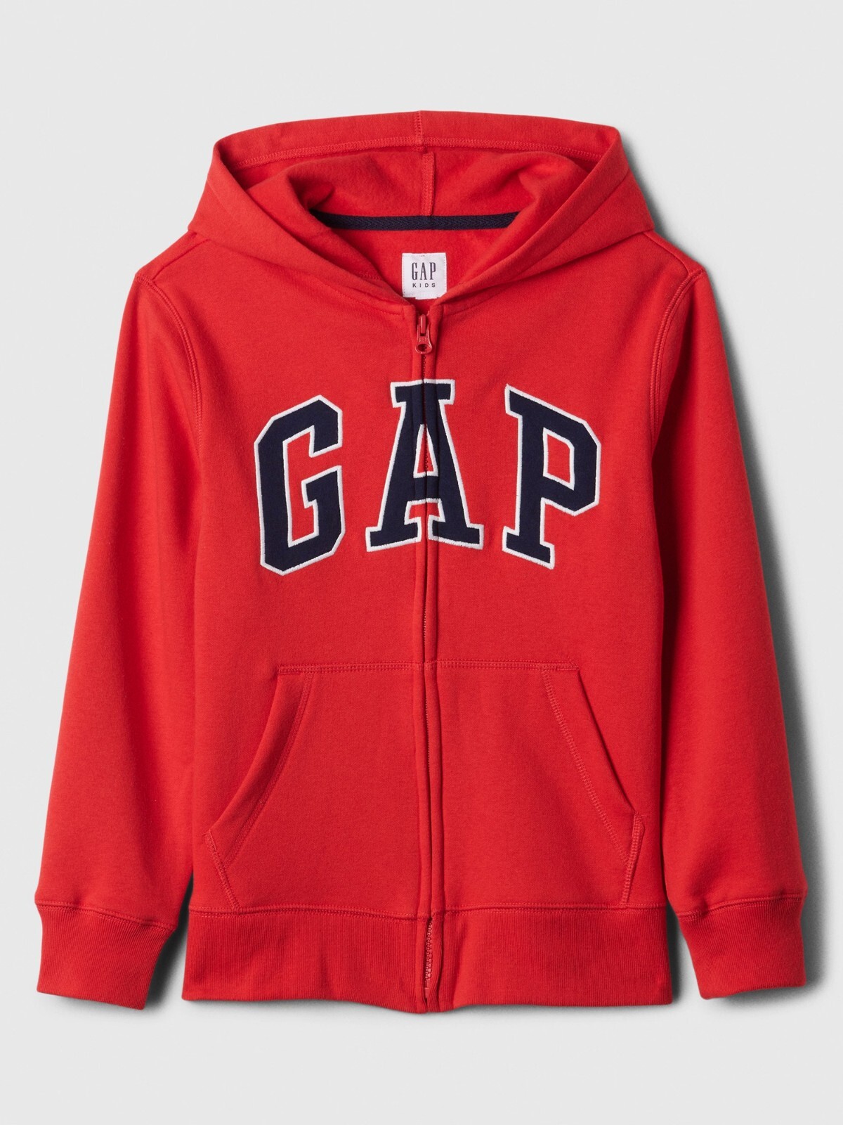 GAP Boys' and Girls' Fleece Full Zip Logo Hoodie Red Large, NEW