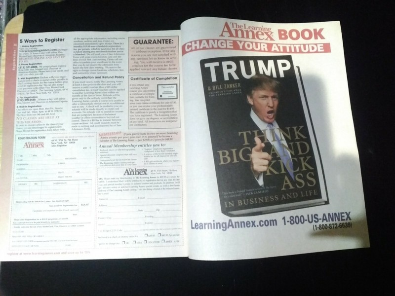 Paulina Porizkova cover,Donald TRUMP THINK BIG & KICK ASS ad 2008 LEARNING ANNEX