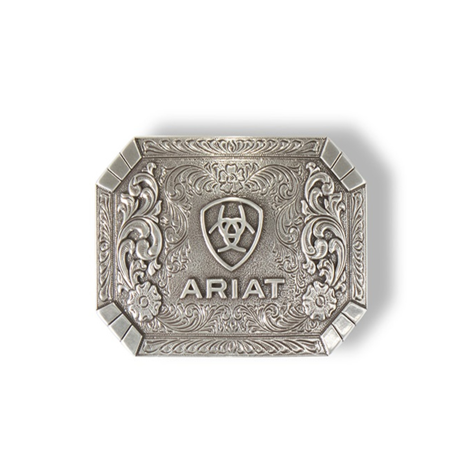 Ariat+Western+Belt+Buckle+Logo+Floral+Silver+A37018 for sale online eBay