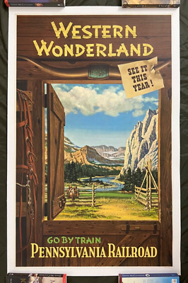 Original Travel Poster Pennsylvania Railroad Western Wonderland National Parks