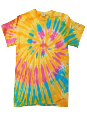 Tie Dye T-Shirts Multi-Color Adult XL 100% Cotton Colortone