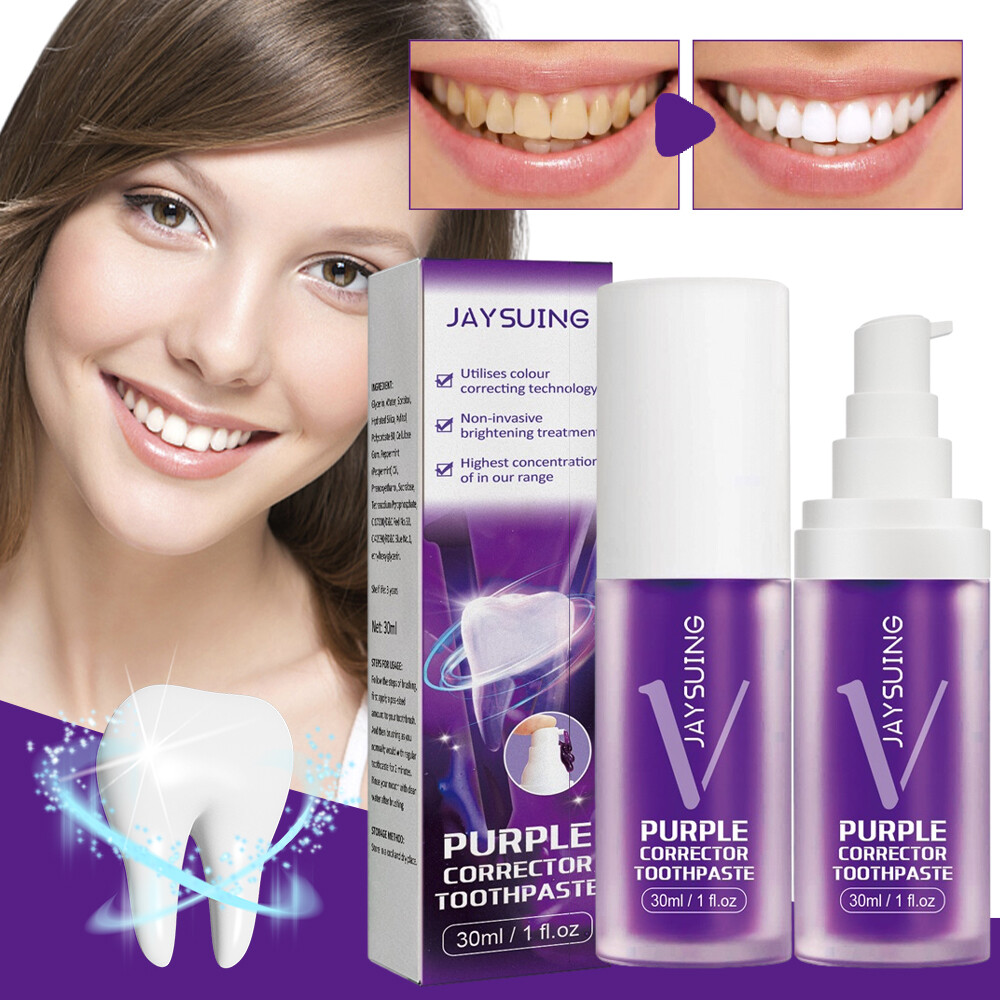 Colour Corrector Purple Teeth Whitening Toothpastes Tooth Stain Removal
