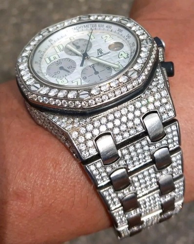 Audemars Piguet Royal Oak Offshore Bisagra Y Pulsera Con Diamantes E Vvs - Picture 7 of 11
