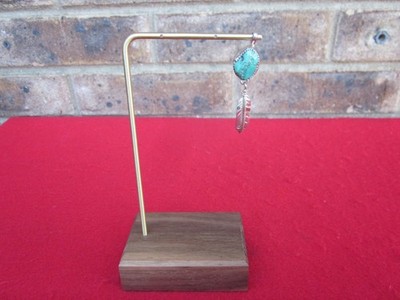 Signed CB Cynthia Begay Navajo Sterling 925 Silver Turquoise Feather Pendant