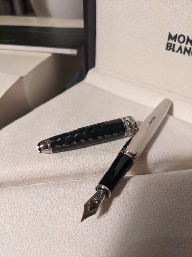 Montblanc Meisterstück Solitaire Carbon Steel Classique Pen M Never Inked Boxed