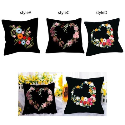 Embroidery Pillow Covers Kits Pillow Cushion Case Handmade Craft Cross Stitch