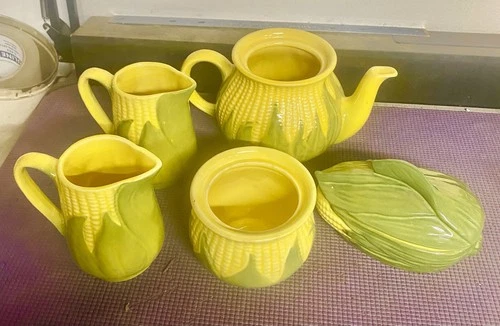Vintage Shawnee Corn King Pottery Lot Of 5 Pcs