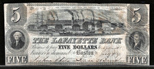 Jan 19, 1837 Boston Massachusetts The Lafayette Bank $5 Dollar Obsolete Note