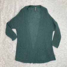 Free People Women s Size S Small Wool Alpaca Blend Cardigan Sweater Knit Teal