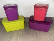 Tupperware 2x Bellevue 2,6 L in lila & kiwigrün, 2x Bellevue 1,2 L in lila&pink