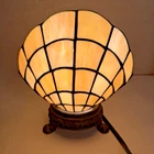 Tiffany Style Clam Shell Lamp Night Light Stained Glass Iridescent Art Deco Vtg