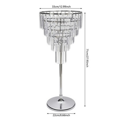 5-Tier Metal Table Centerpiece Crystal Flower Vase Stand Wedding Party Decor