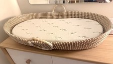 Baby Changing Basket/ baby changing pad. Woven/ Cotton rope/ 3 pad covers