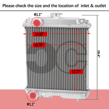 Aluminum Radiator Replacement For Kubota Compact Tractor 13.77" 13.7" Core Size