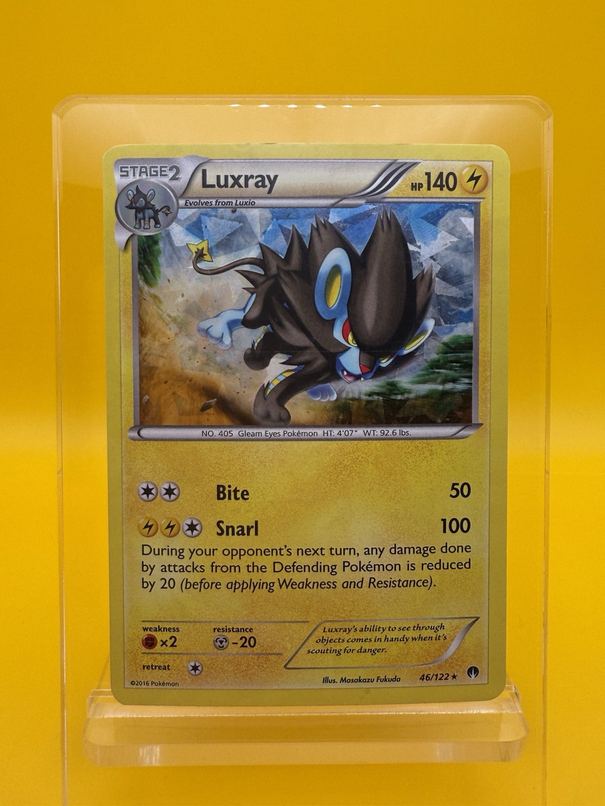 Luxray 46/122 Cracked Ice Holo Rare XY BREAKpoint Pokemon Card 2016 LP