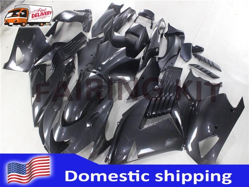 FKA Carbon Fiber Look Fairing Fit for Kawasaki Ninja ZX14 2006-07