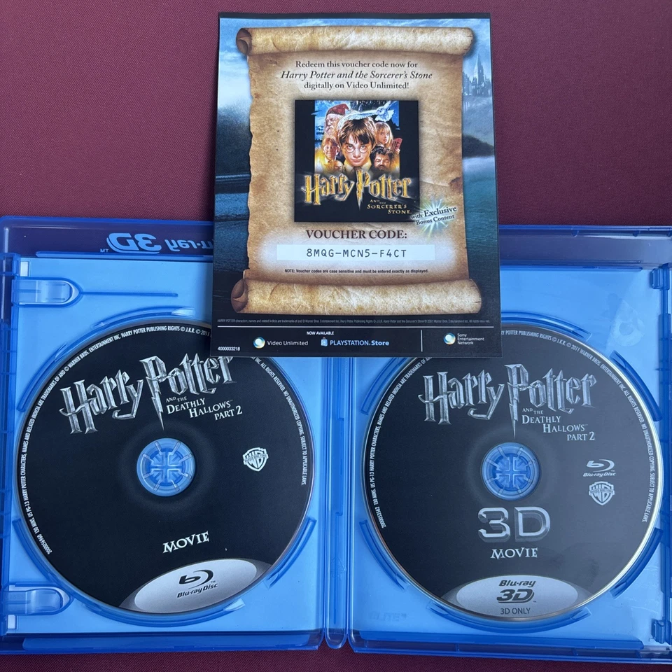 Harry Potter and the Deathly Hallows Part 2 (Blu-Ray, 2011) 2D/3D FREE SHIPPING - Image 3 of 4