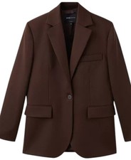 Cappotto sportivo MANGO MNG donna vestibilità regolare blazer grande marrone lana tinta unita
