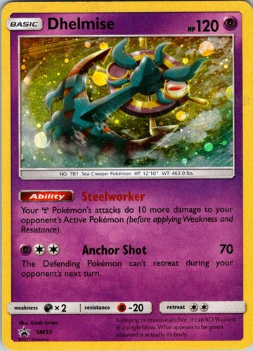 Dhelmise - SM53 Holo Promo Sun & Moon Promo Pokemon Moderately Played