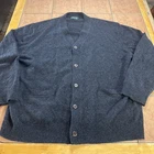 Orvis Cardigan Sweater Mens XXL Charcoal Gray 100% Lambswool V Neck Grandpa