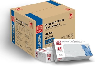 Basic Medical Blue Nitrile Ex Gloves - Latex-& Powder-- NGPF