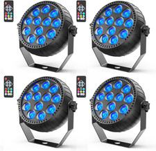 Mini Rechargeable Par Lights, Wireless 12 RGB Battery Powered Stage Lights, Soun