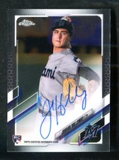 2021 Topps Chrome Rookie Autographs #RA-JHO Jordan Holloway RC Miami Marlins
