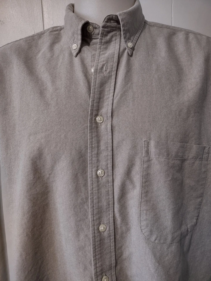 Camisa de Vestir Eddie Bauer Para Hombre Talla Alta L Cuello Bolsillo Abotonado Mangas Largas Foto 3 de 4