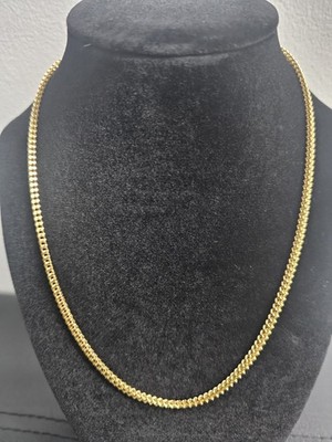 18in.14KGold plated over brass- 2.6mm FRANCO Chain Necklace w/ Red Velvet Pouch
