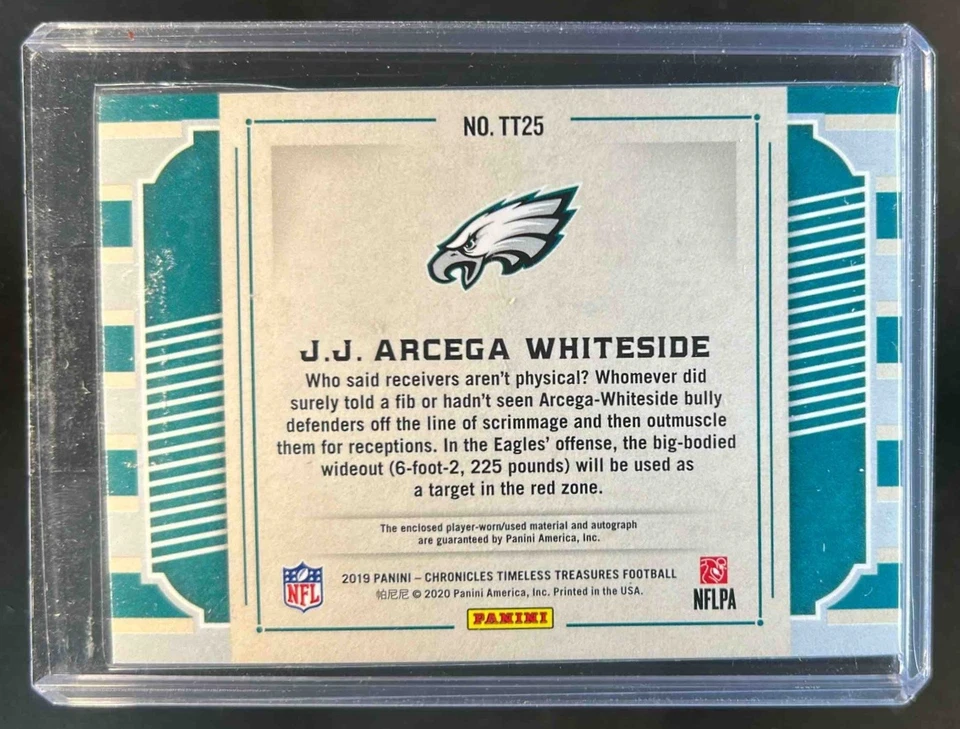 2019 Chronicles JJ Arcega-Whiteside Timeless Treasures Jersey Auto RC #31/99 - Image 2 of 2
