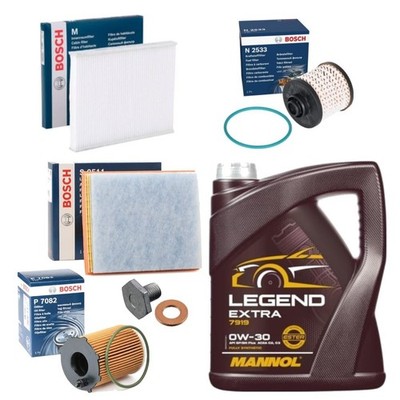 FULL BOSCH SERVICE KIT & 5L MANNOL 0W30 FOR PEUGEOT 5008 1.6 2.0 BLUEHDI 09-24
