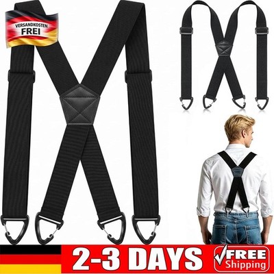 Hosenträger Herren Extra Stark |4cm Breit mit 4 Robusten Karabinern | Einste NEU