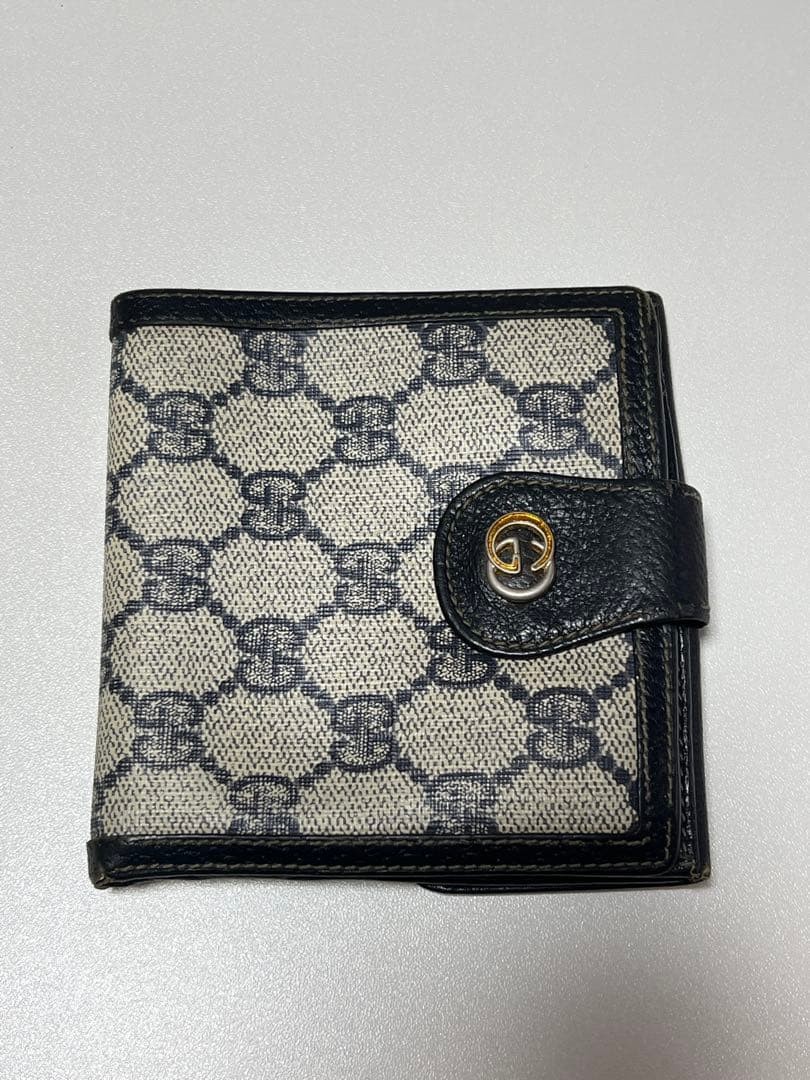 GUCCI GG pattern bifold wallet navy