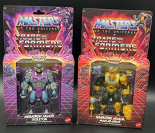 MOTU X Transformers BUMBLEBEE MAN-AT-ARMS & MEGATRON SKELETOR Action Figures Set