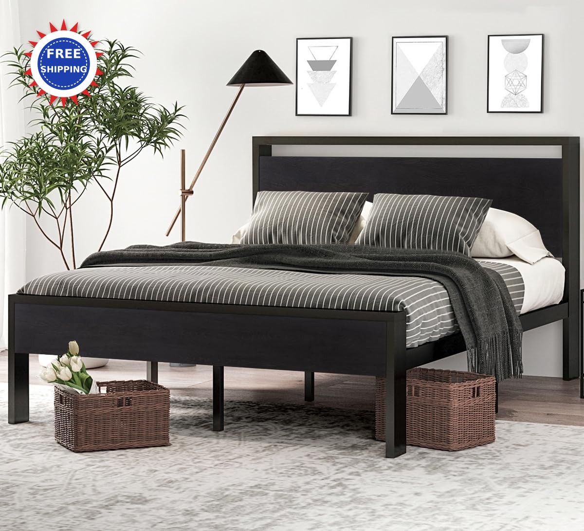With Wooden Headboard And Footboard