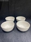 Food Network White Ribbed Stoneware Dinnerware Set 16 Piece Plates Bowls — photo 4