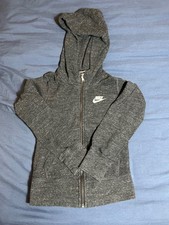 Nike Kids' Gray Zip-Up Hoodie Sweatshirt with Hood size S