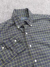 Ralph Lauren Shirt Mens Small Blue Green Plaid Button Down Long Sleeve Pony