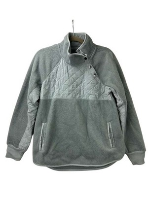 Abercrombie & Fitch Women's Medium Asymmetrical Snap-Up Fleece Pullover Jacket