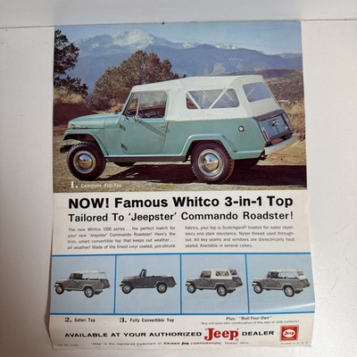 #ad 1968 KAISER JEEP WHITCO 3 IN 1 TOP for #x27;JEEPSTER COMMANDO#x27; brochure $14.95