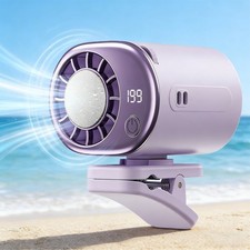 Portable Quiet Clip On Fan with LED Display For Camping Office Home Stroller Car