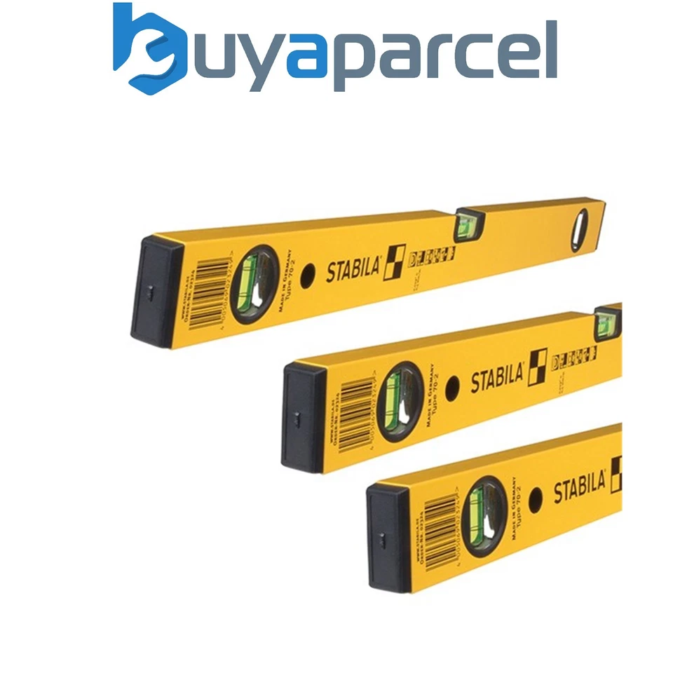 Stabila 70-2 Series Box Section 3 Vial Spirit Levels 60cm 120cm 180cm STB702SET